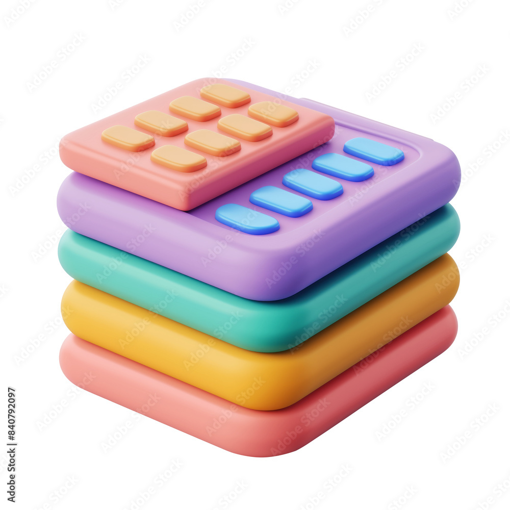 3d income statement icon, 3D plastic blocks 3d income statement icon, 3D plastic blocks