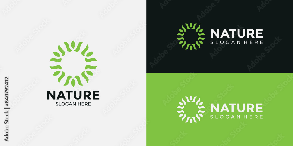 modern green leaf logo illustration modern green leaf logo illustration