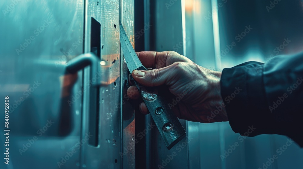 A person holds a knife in their hand, providing a photo opportunity for themes like crime, danger, and violence A person holds a knife in their hand, providing a photo opportunity for themes like crime, danger, and violence