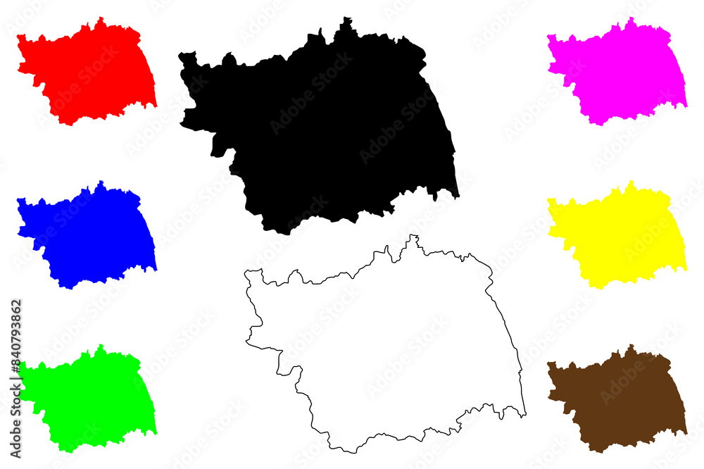 Bacau County (Administrative divisions of Romania, Nord-Est development region) map vector illustration, scribble sketch Bacau map.... Bacau County (Administrative divisions of Romania, Nord-Est development region) map vector illustration, scribble sketch Bacau map....