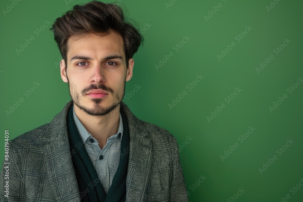 A man wearing a beard, jacket, and scarf A man wearing a beard, jacket, and scarf