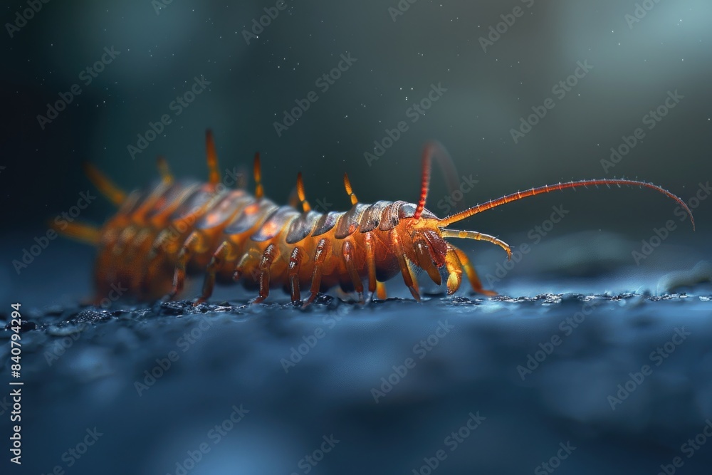 A detailed view of a small insect sitting on a surface, often used for educational or scientific purposes A detailed view of a small insect sitting on a surface, often used for educational or scientific purposes