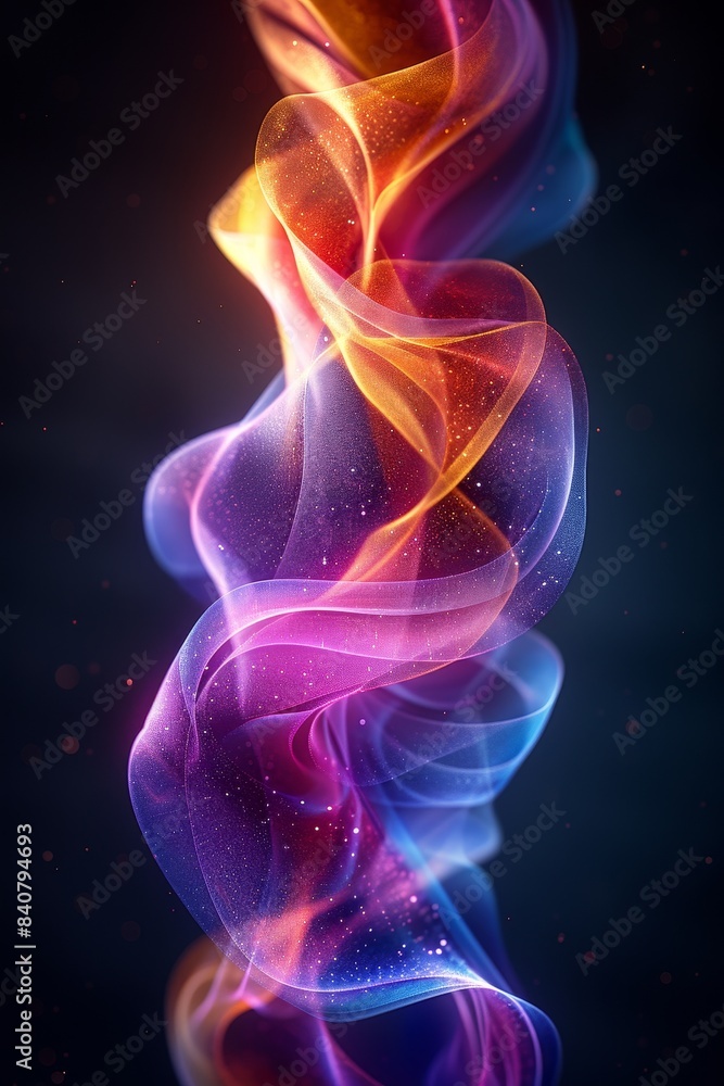 Abstract Colorful Smoke Swirling On A Dark Background Abstract Colorful Smoke Swirling On A Dark Background