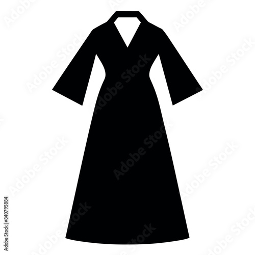 modern and stylish bathrobe dress mockup vector silhouette, white background