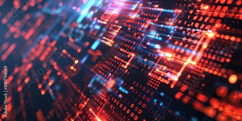 Wallpaper Mural Abstract digital background with interconnected network grids, perfect for illustrating cyber technology and data visualization concepts Torontodigital.ca