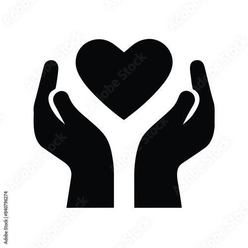 Hands Holding Heart Symbol - Vector Illustration of Compassion and Care