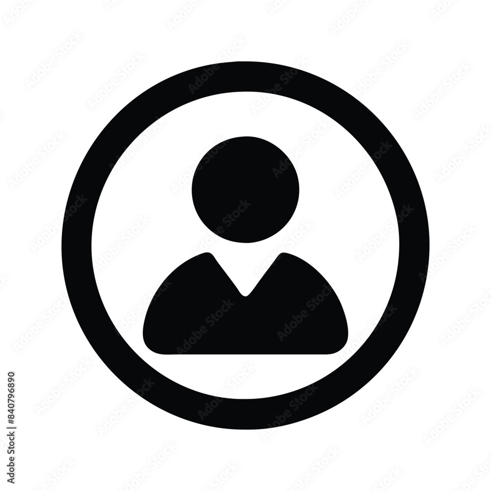 Simple User Profile Icon in a Circle - Minimalist Vector Design