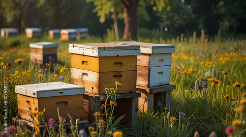 the wildflowers bloom in a riot of colors, providing a rich food source for the busy bee - AI