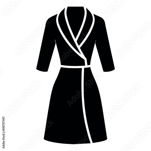 modern and stylish bathrobe dress mockup vector silhouette, white background