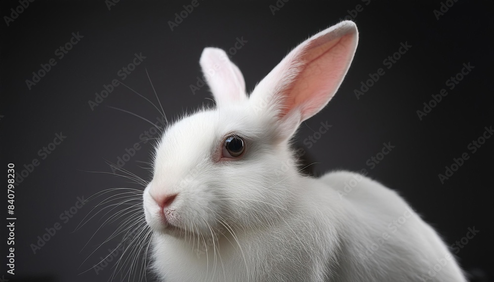 rabbit close up head on black background rabbit close up head on black background