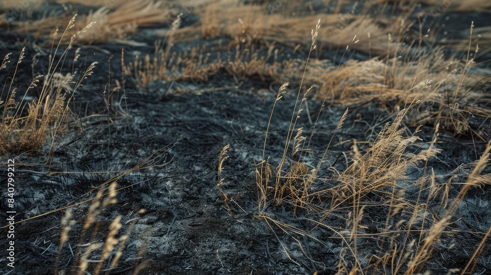 Burnt grass. Scorched earth. AI generated. Burnt grass. Scorched earth. AI generated.