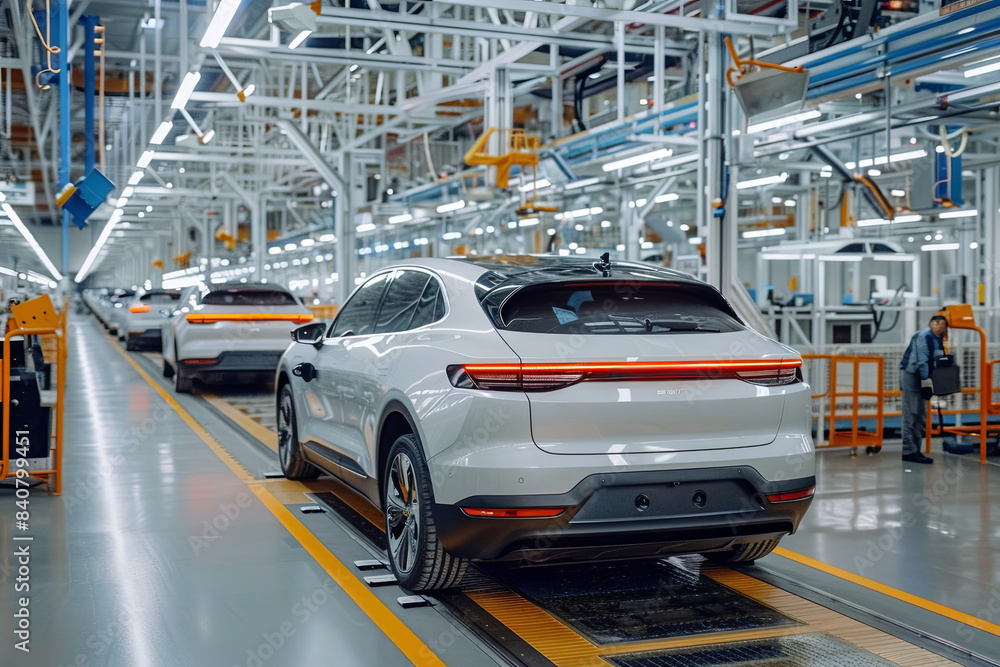 EV production line in advanced automated smart factory EV production line in advanced automated smart factory