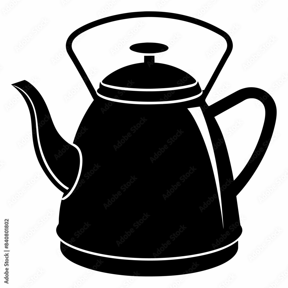 Obraz premium Kettle black silhouette illustration