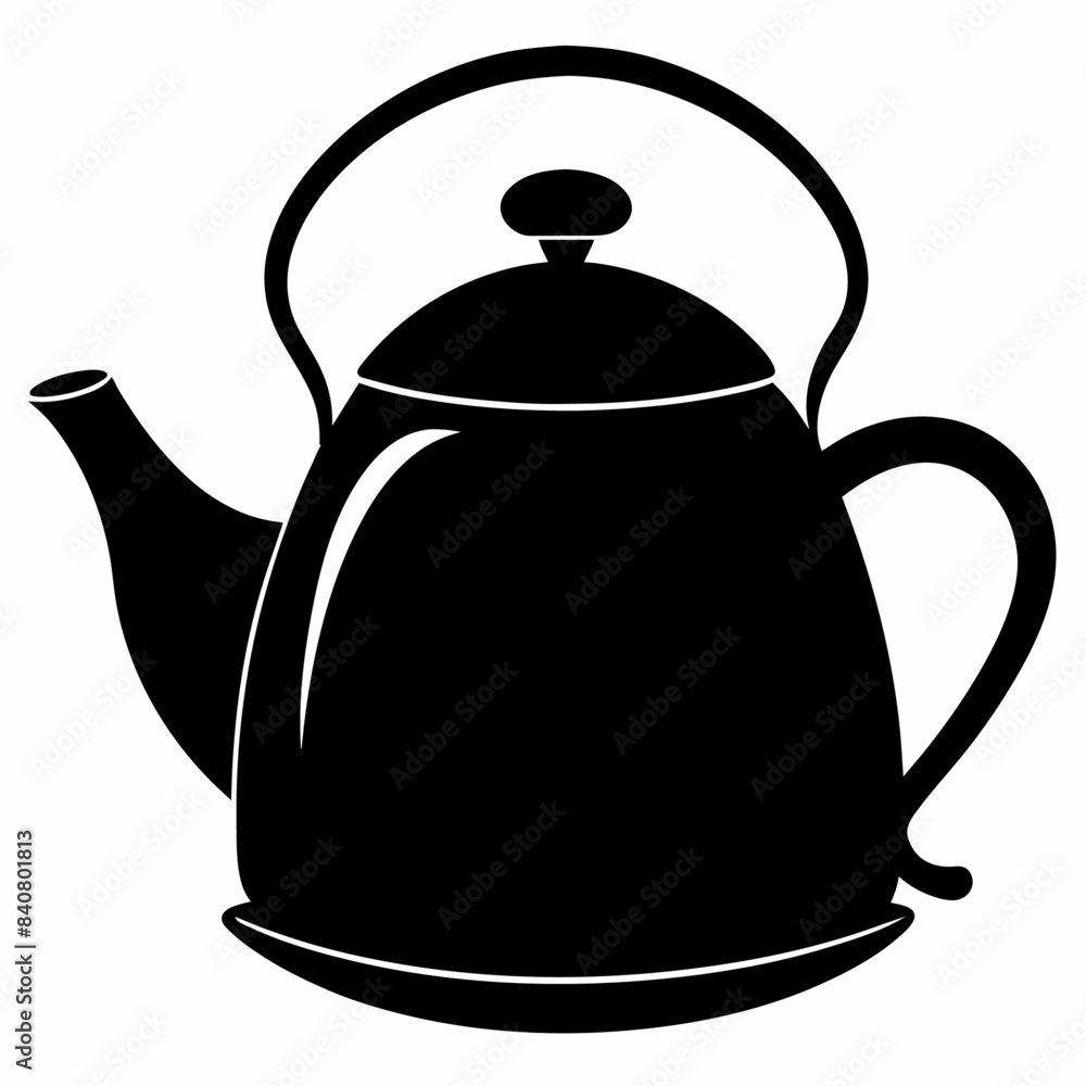 Obraz premium Kettle black silhouette illustration