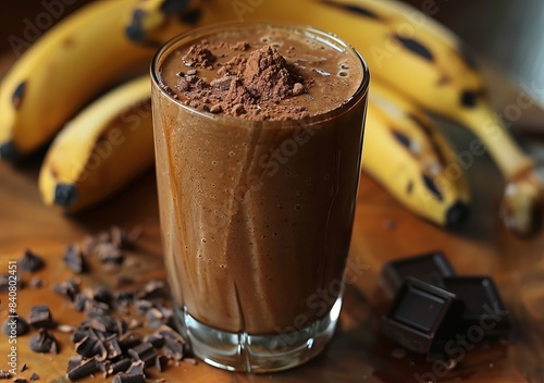 Delicious Banana and Cacao Smoothie Recipe Inspiration Generative AI