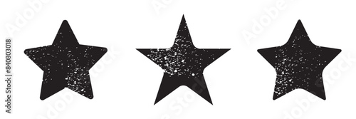 Set of jagged irregular stars shape. Cut out of paper for collages. Grunge elements for design. Vector isolated on white background in eps 10.