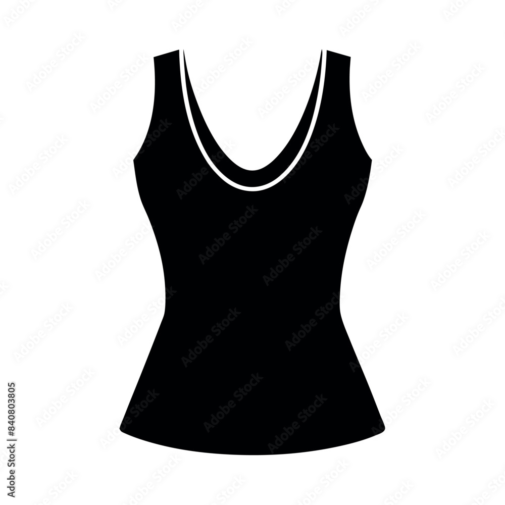stylish ladies sleeveless mockup vector silhouette, white background stylish ladies sleeveless mockup vector silhouette, white background
