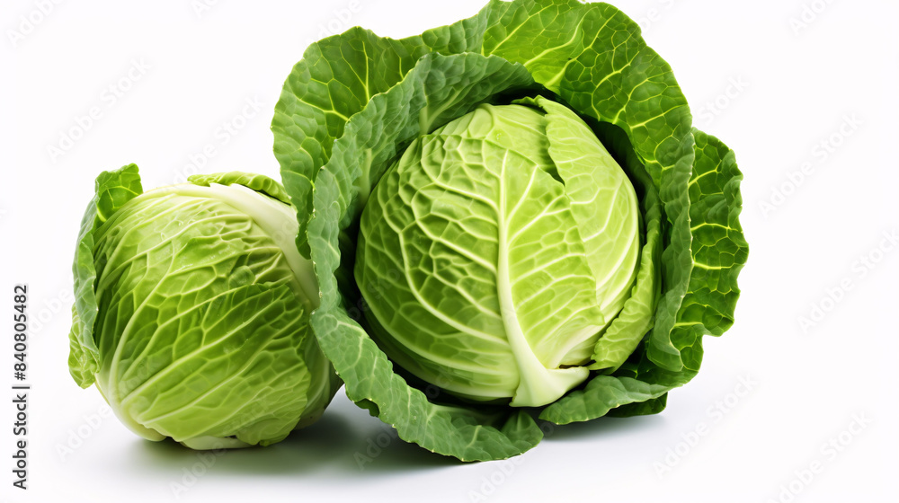Fototapeta premium cabbage isolated on white background, clipping path, full depth of field