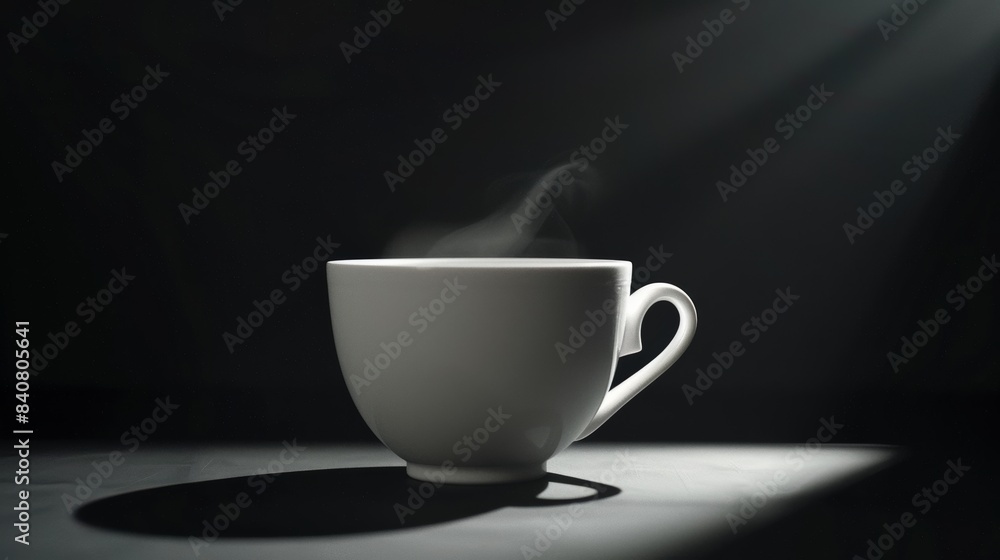 Steaming cup on black background Steaming cup on black background