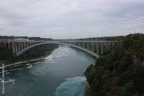 Nature, beautiful river and waterfall