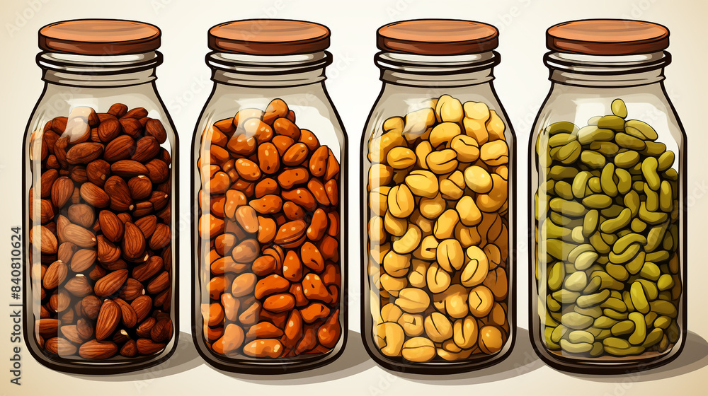 nuts jars vector
