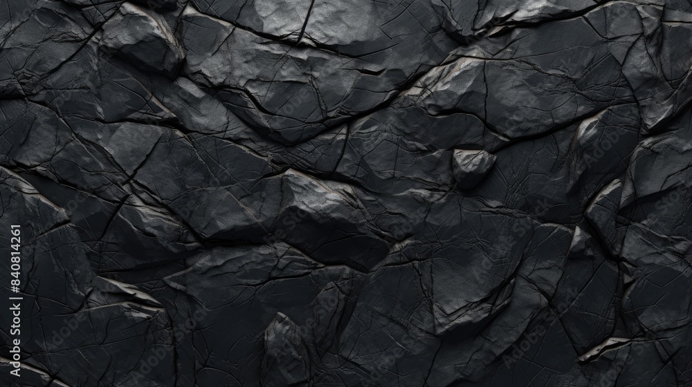 Rock texture with cracks. Black stone background with copy space for design. Wide banner. Rock texture with cracks. Black stone background with copy space for design. Wide banner.