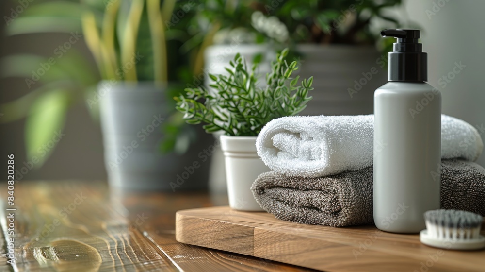 Blue And White Bathroom Products With Greenery And White Flowers Blue And White Bathroom Products With Greenery And White Flowers