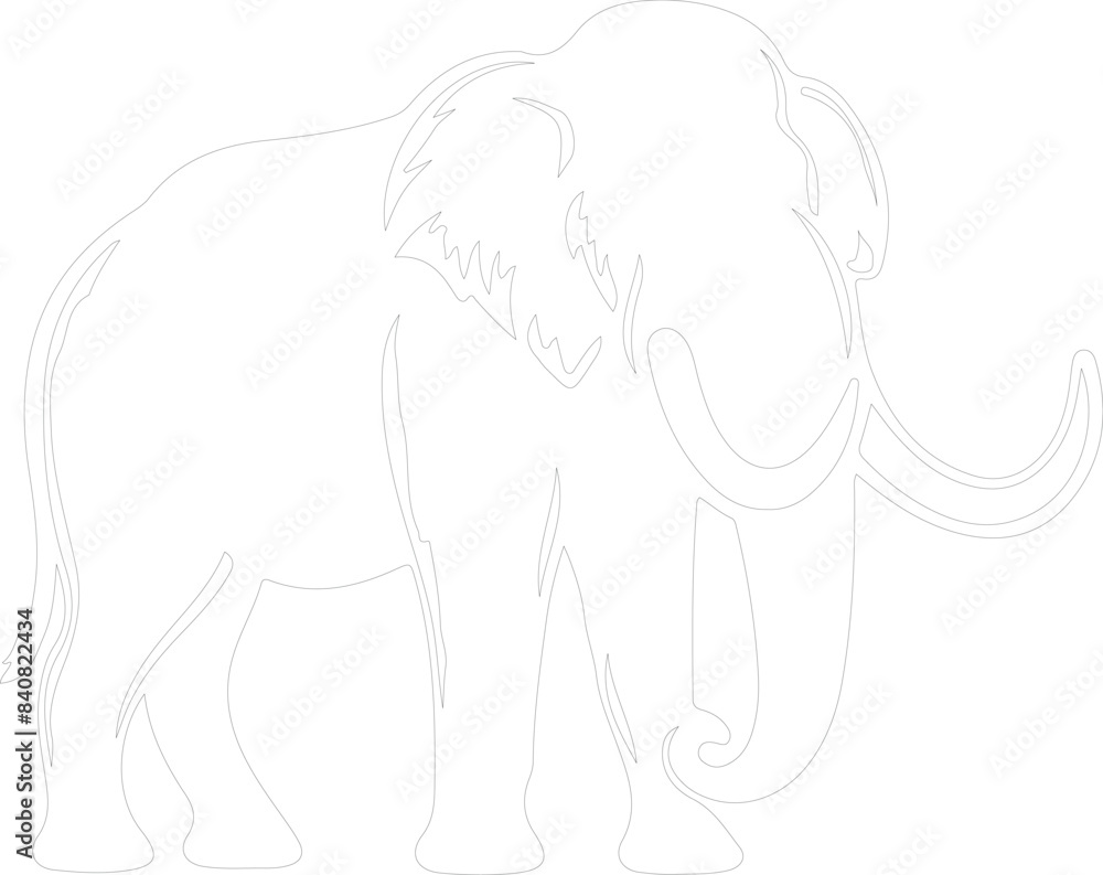 Obraz premium woolly mammoth outline
