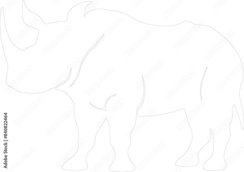 woolly rhinoceros outline woolly rhinoceros outline