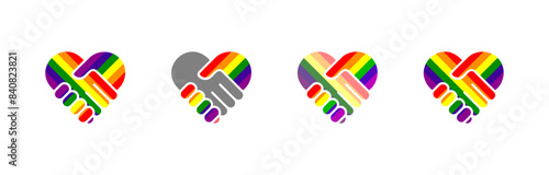 LGBTQ+ Handshake Hearts - Symbols of Unity and Diversity