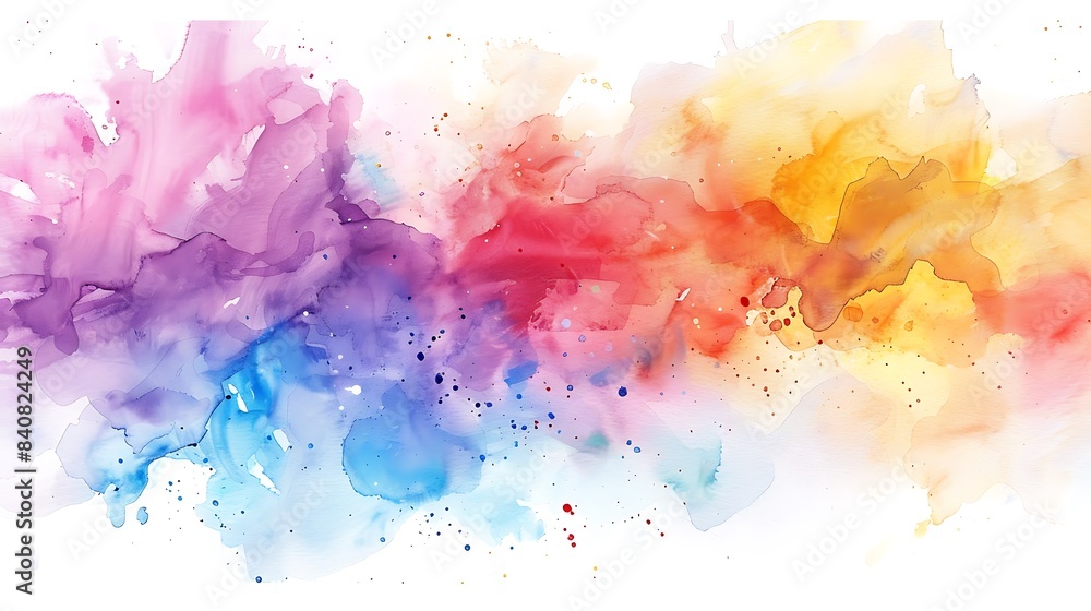 An abstract watercolor splash in vibrant hues for a creative room