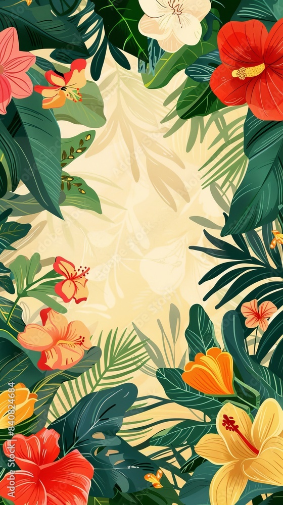 flat illustration flower frame. flat illustration flower frame.