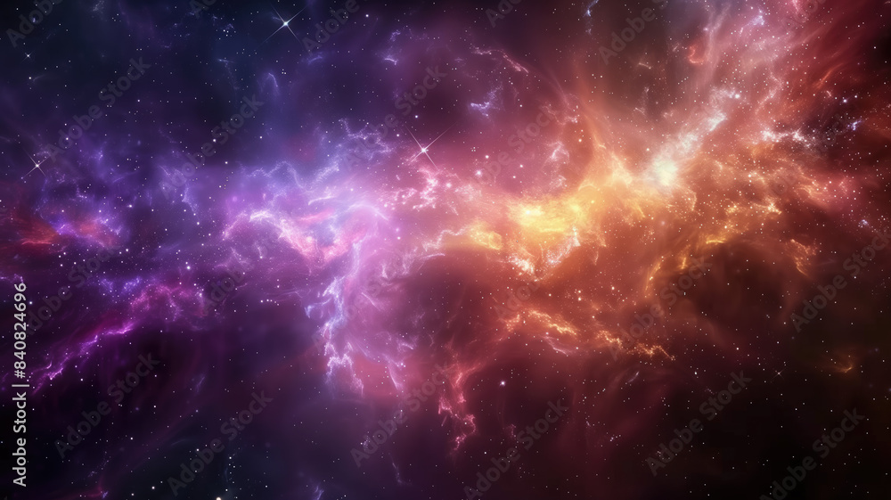 Naklejka premium Colorful space galaxy cloud nebula Stary night cosmos.generative.ai