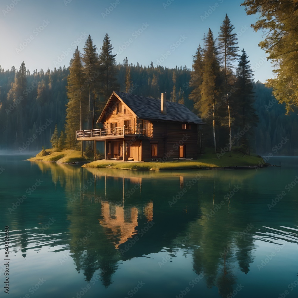 Fototapeta premium house on the lake