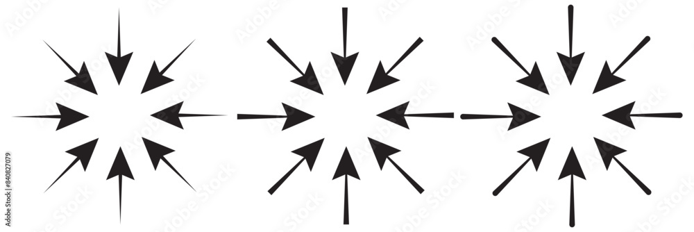 Inward arrow icon vector. Four Arrows icon sign symbol in trendy flat style. Set elements in colored icons. Arrow pointing center vector icon illustration isolated on white background Inward arrow icon vector. Four Arrows icon sign symbol in trendy flat style. Set elements in colored icons. Arrow pointing center vector icon illustration isolated on white background