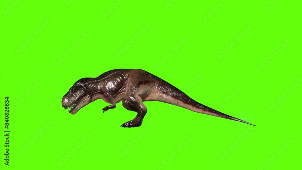 T.rex dinosaur hit head green screen animation 3D rendering. T.rex dinosaur hit head green screen animation 3D rendering.