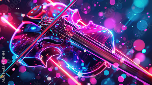 Colorful neon background musical style theme abstract