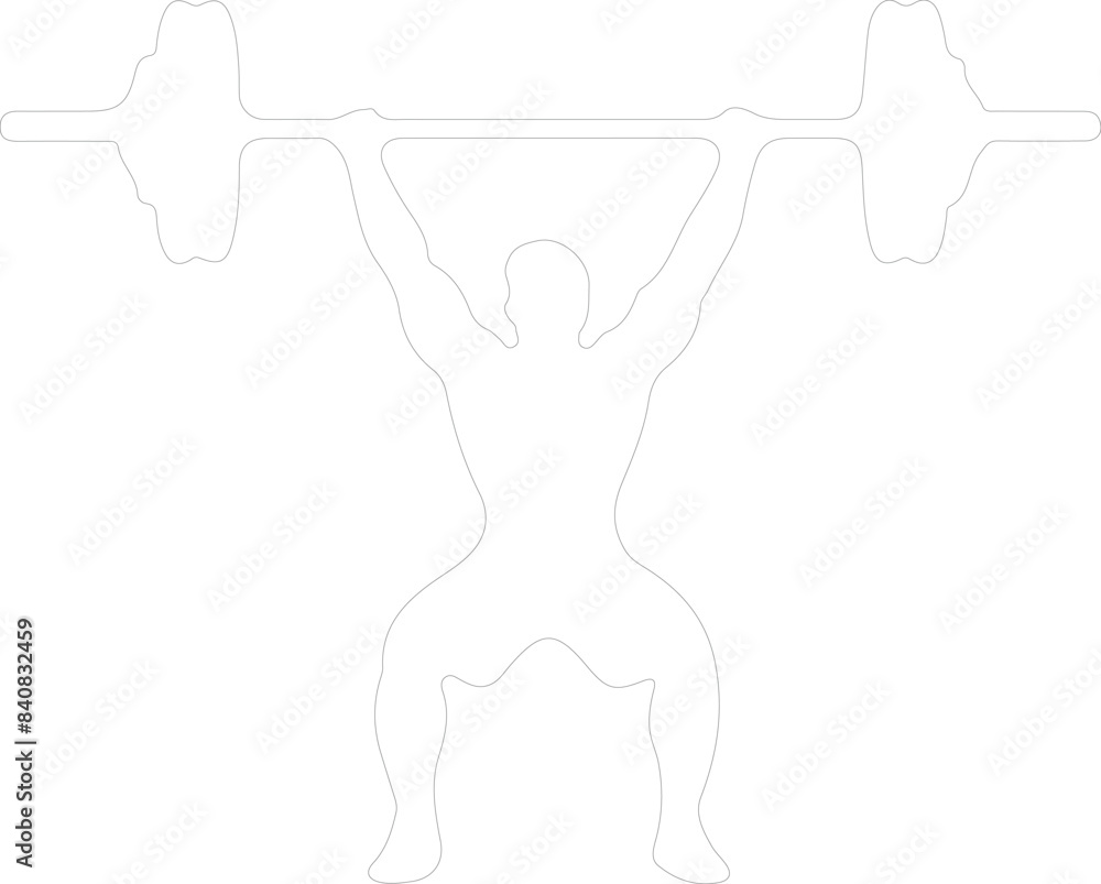 weightlifting outline weightlifting outline