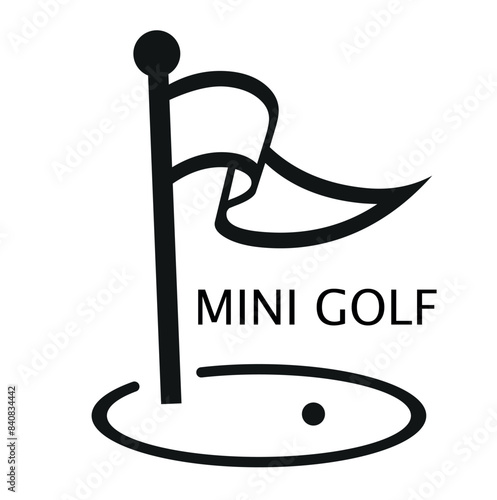 Mini golf icon on white background, sport