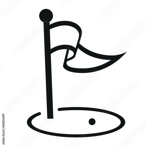 Mini golf icon on white background, sport