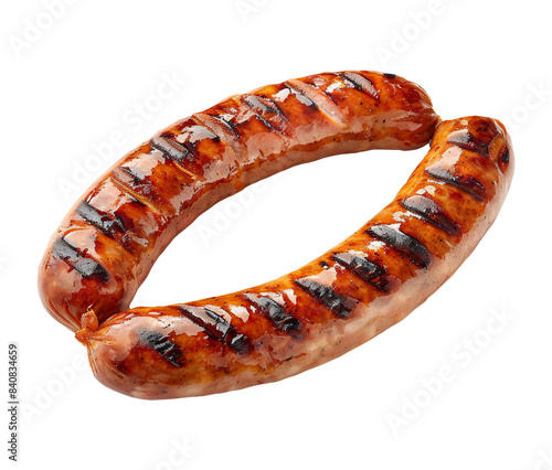 Grilled hungarian sausage on transparent background photo