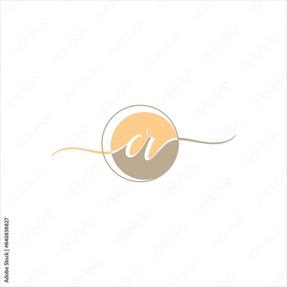Obraz premium Alphabet CR or RC illustration monogram vector logo template, CR, R, C abstract letters logo monogram