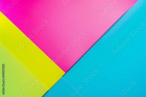Geometric composition with bright color paper sheets forming an abstract background, ideal for projects related to creativity, design and color psychology