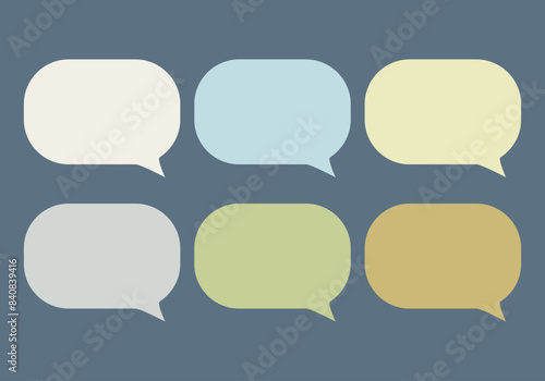 Hoja de iconos de bocadillo de varios colores. 