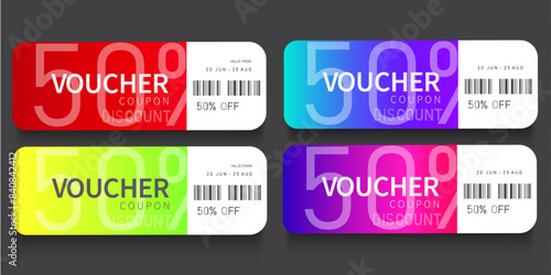ticket template of  vouchers, coupon sales, discount