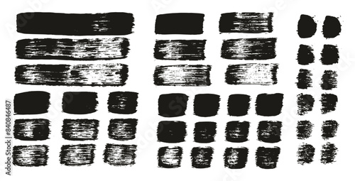 Hand Drawn Flat Paint Brush Thick Straight Lines High Detail Abstract Vector Background MEGA Set 