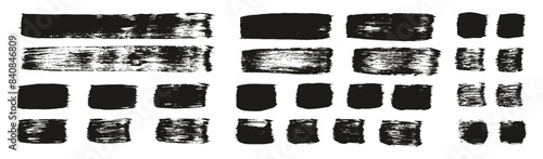 Hand Drawn Flat Paint Brush Thick Straight Lines High Detail Abstract Vector Background MEGA Set 