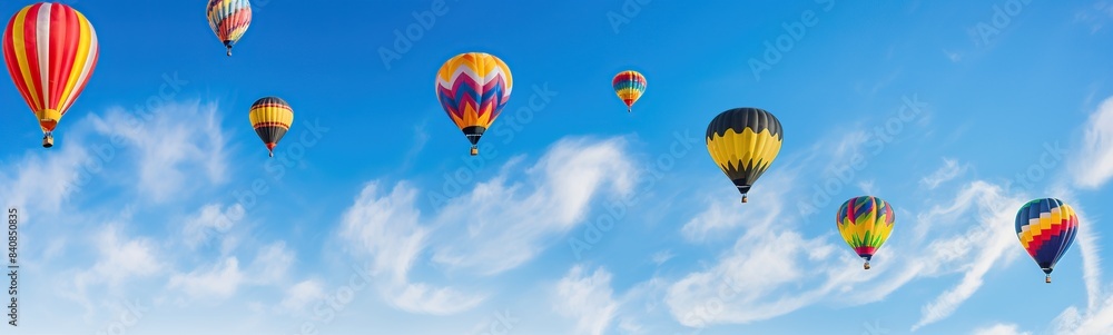 hot air balloon portrait with amazing blue sky background hot air balloon portrait with amazing blue sky background