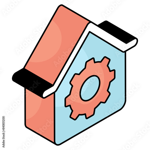 Editable design icon of home building 