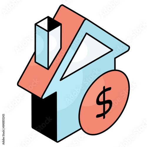 Editable design icon of home building 